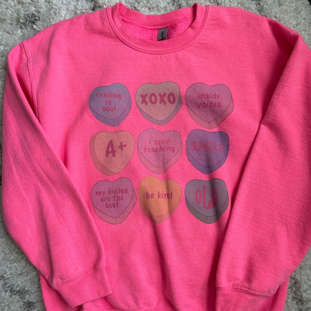 Teacher Candy Heart sweatshirt
